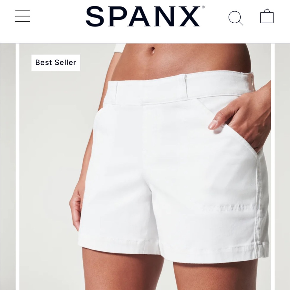 Spanx stretch twill shorts 4” size medium